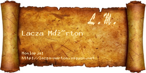 Lacza Márton névjegykártya
